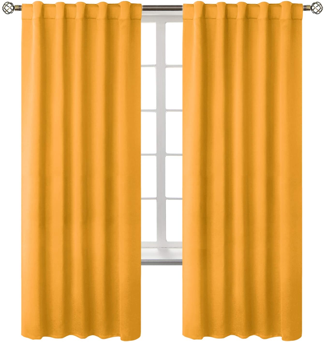 Thermal Insulated BGment Rod Pocket and Back Tab Blackout Curtains for Bedroom 