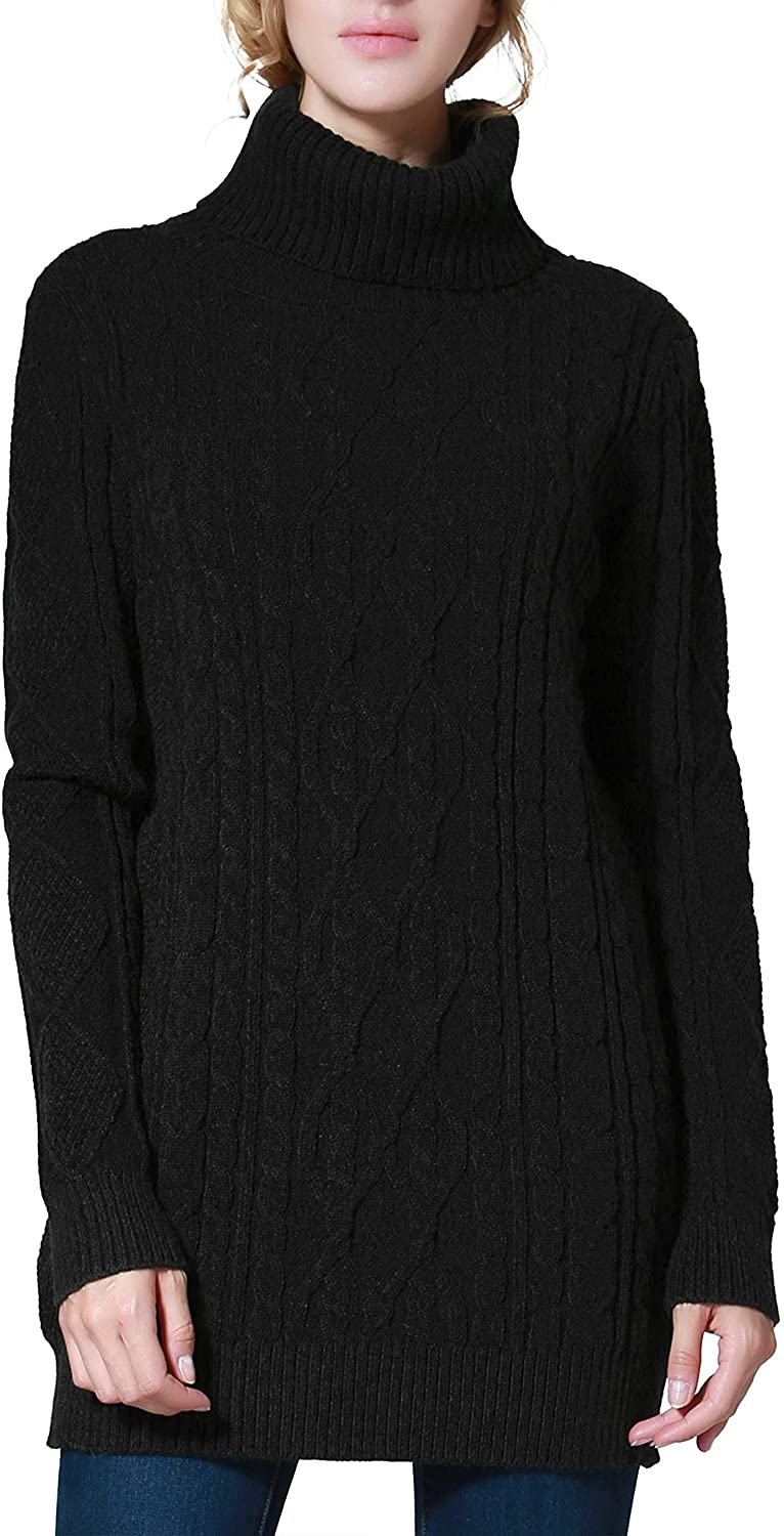 Womens black shop turtleneck tunic sweater