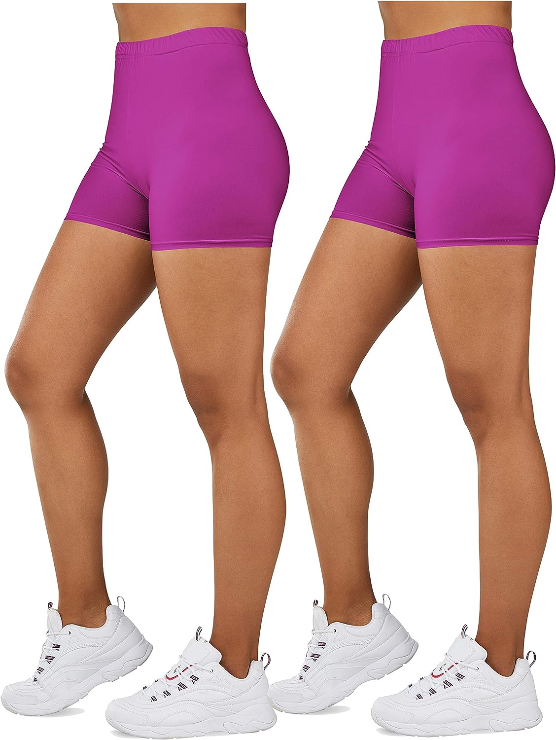 Gilbins 2 Pack Women's Seamless Stretch Yoga Exercise Shorts 19 Length