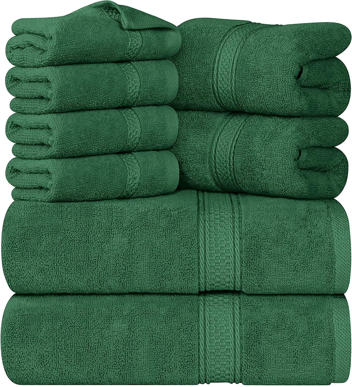 Utopia Towels 8-Piece Premium Towel Set, 2 Bath Towels, 2 Hand Towels, and  4 Was