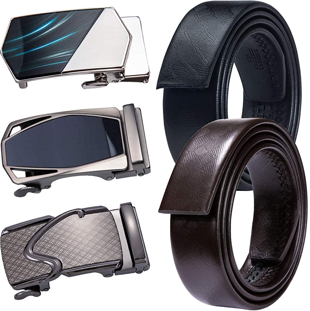 Mens Belt Buckle only Removable Slide Automatic Ratchet Fashion Business Buckles