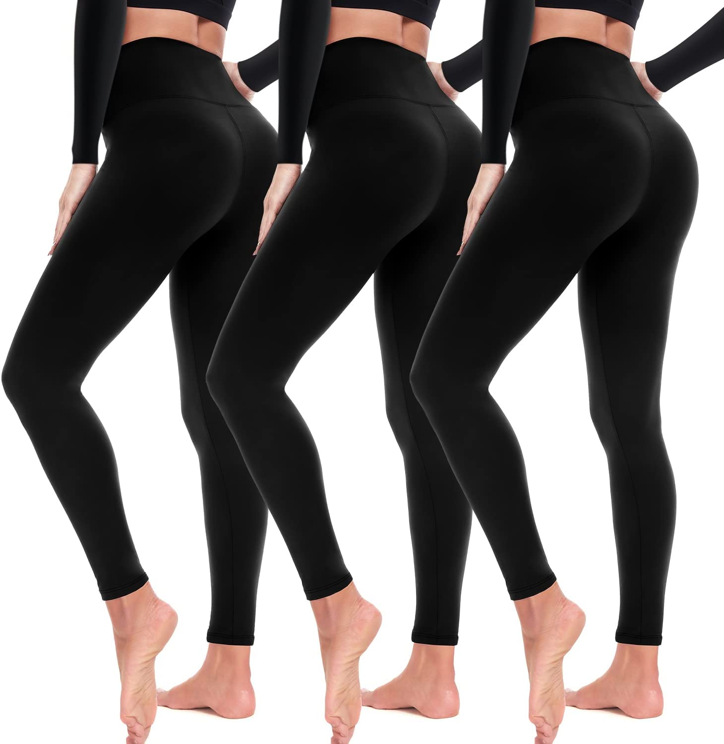 High Waisted Leggings for Women - No See-Through Tummy Control Yoga Pants  Soft W | eBay