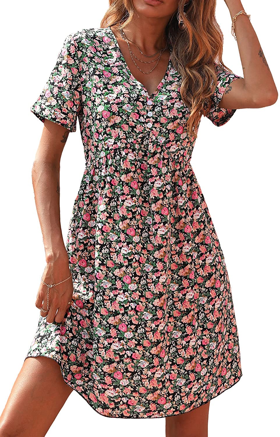 Summer New Women's Dress Ruffled Flower Bud Waist Wrap Dress One