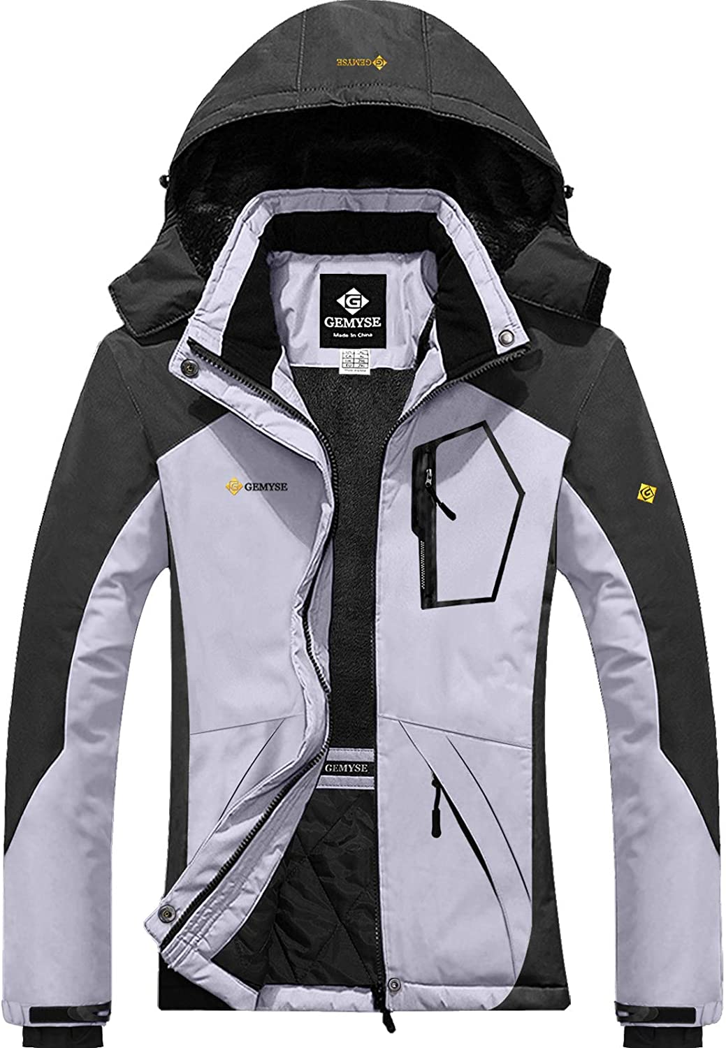 GEMYSE Women's Mountain Waterproof Ski Jacket Windproof Snow Coat With Hood 