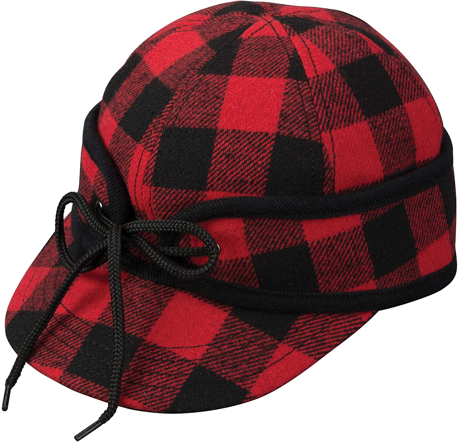 Broner Mens Ole' Railways Work Cap with Quilted Lining and Inside Earflaps,  Black, M/L at  Men's Clothing store