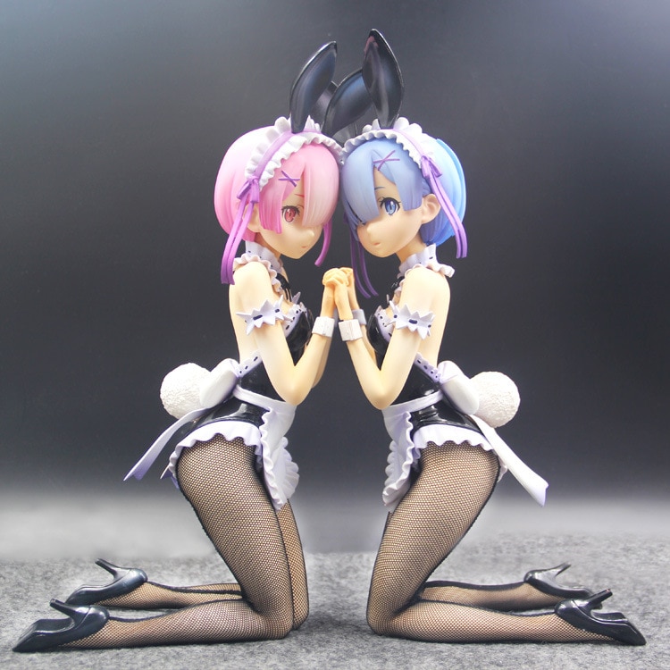 29CM Life in a different world from zero Rem Ram Maid outfit Bunny girl Action Figure Japan Anime PVC Model Toys-0