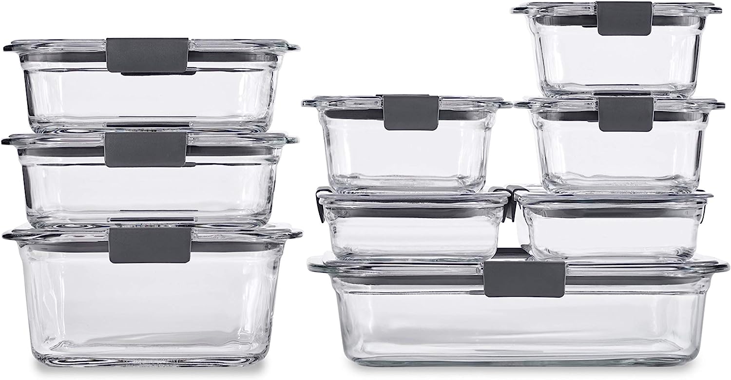 Rubbermaid 8pc Brilliance Glass Food Storage Container Set