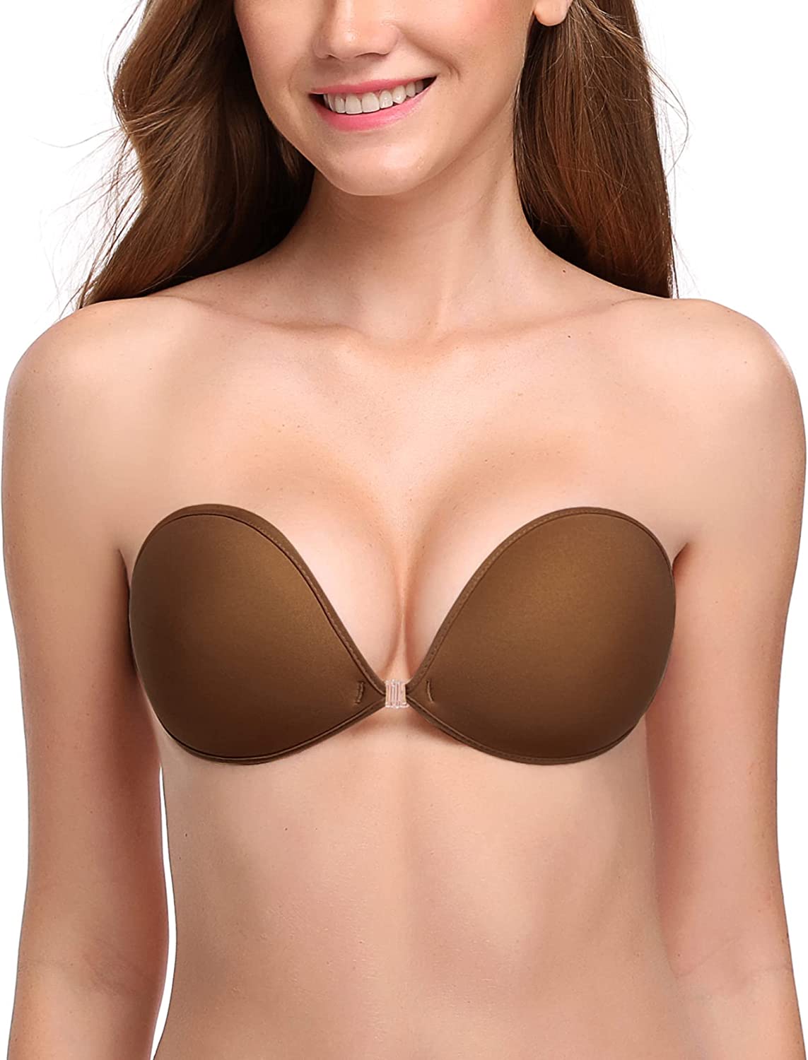 Women's Adhesive Bra Reusable Strapless Self Silicone Push-up Invisible  Sticky Bras for Backless Dress