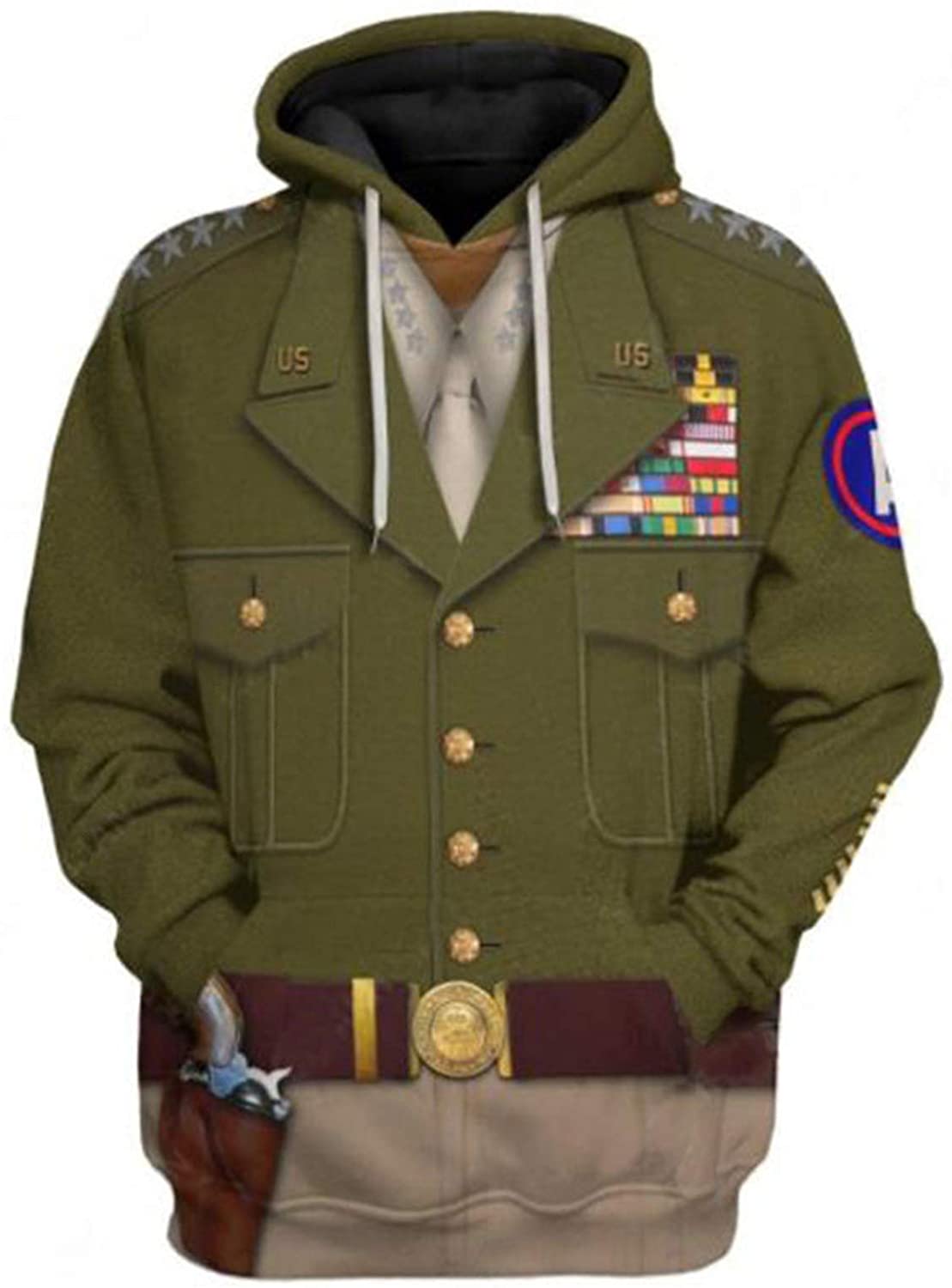 3D Print Historical Hooded Sweatshirt Pullover Ayrm Uniforms Coat Hoodie Top 1PC