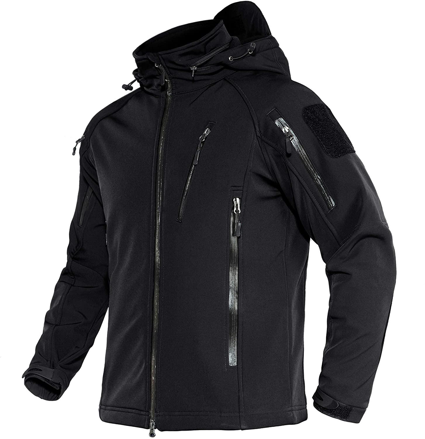 MAGNIVIT Mens Tactical Jacket 8 Pockets Winter Water Resistant Hiking Jacket Coats Softshell Military Jackets 