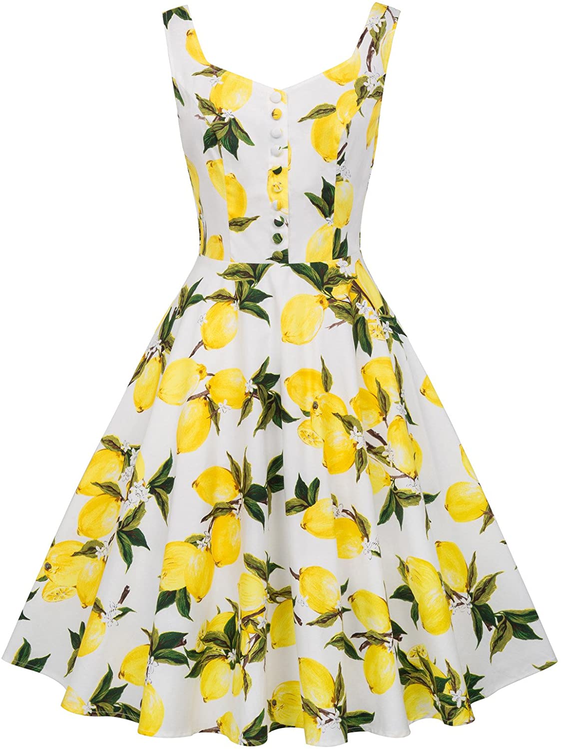 Belle Poque A-Line Womens 1950s Vintage Dress Sleeveless