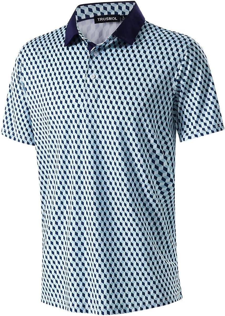 TRUSMOL Golf Shirts for Men Dry Fit Short Sleeve