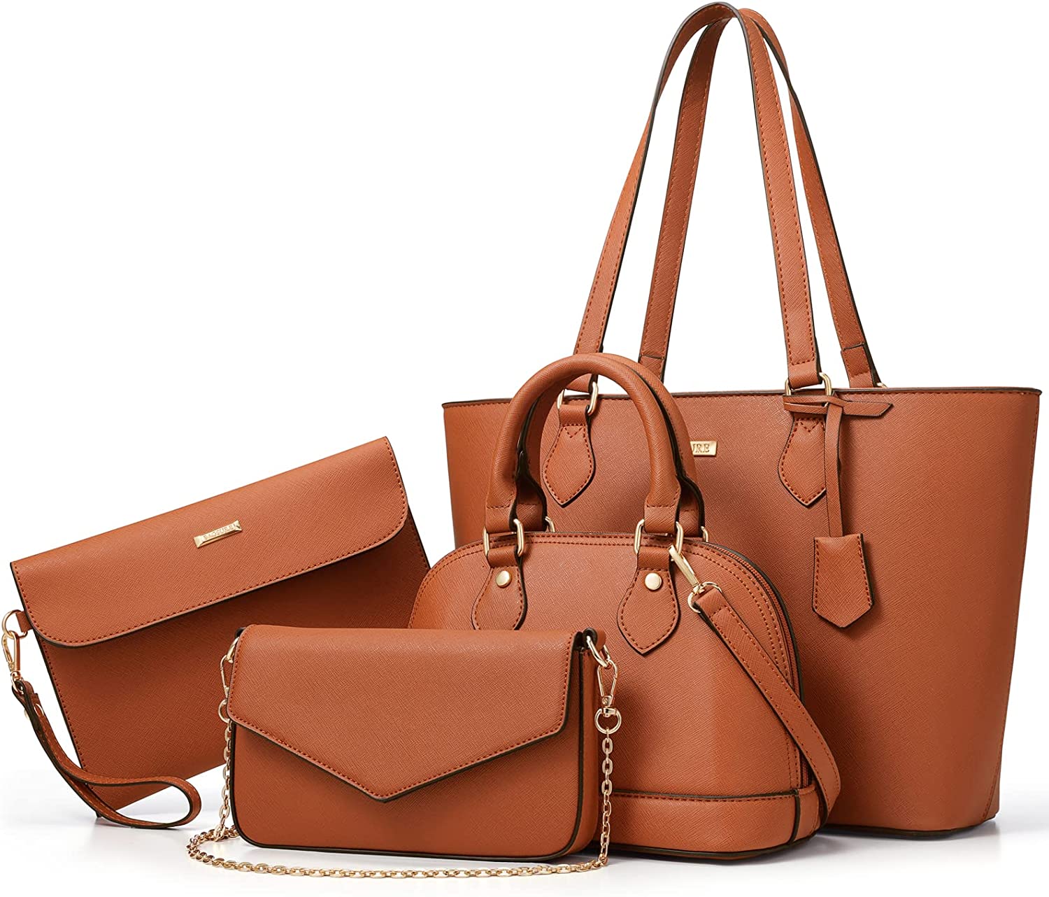 LOVEVOOK Handbags for Women Fashion Tote Bags Shoulder Bag Top Handle  Satchel Purse Set 3pcs Black&Purple - Yahoo Shopping