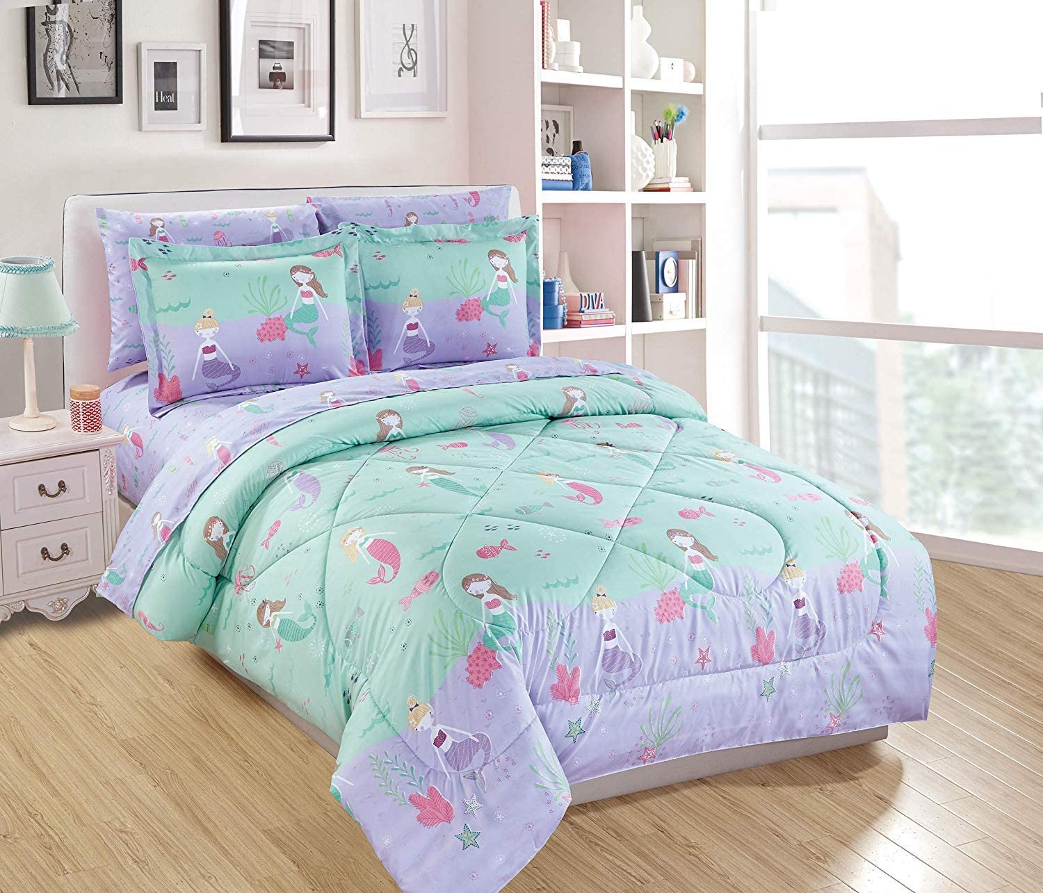 5PC BEDROOM KIDS BED IN A BAG COMFORTER SHEET COMPLETE BEDDING SET TWIN SIZE 