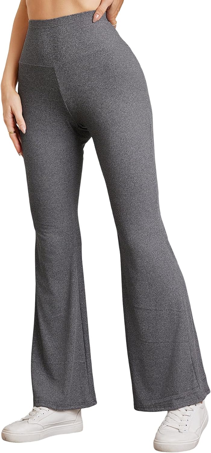 SOLY HUX Women's Flare Leggings High Waisted Sweatpants Bell Bottoms  Bootcut Tummy Control Yoga Pants, Solid Light Grey, X-Small : :  Clothing, Shoes & Accessories
