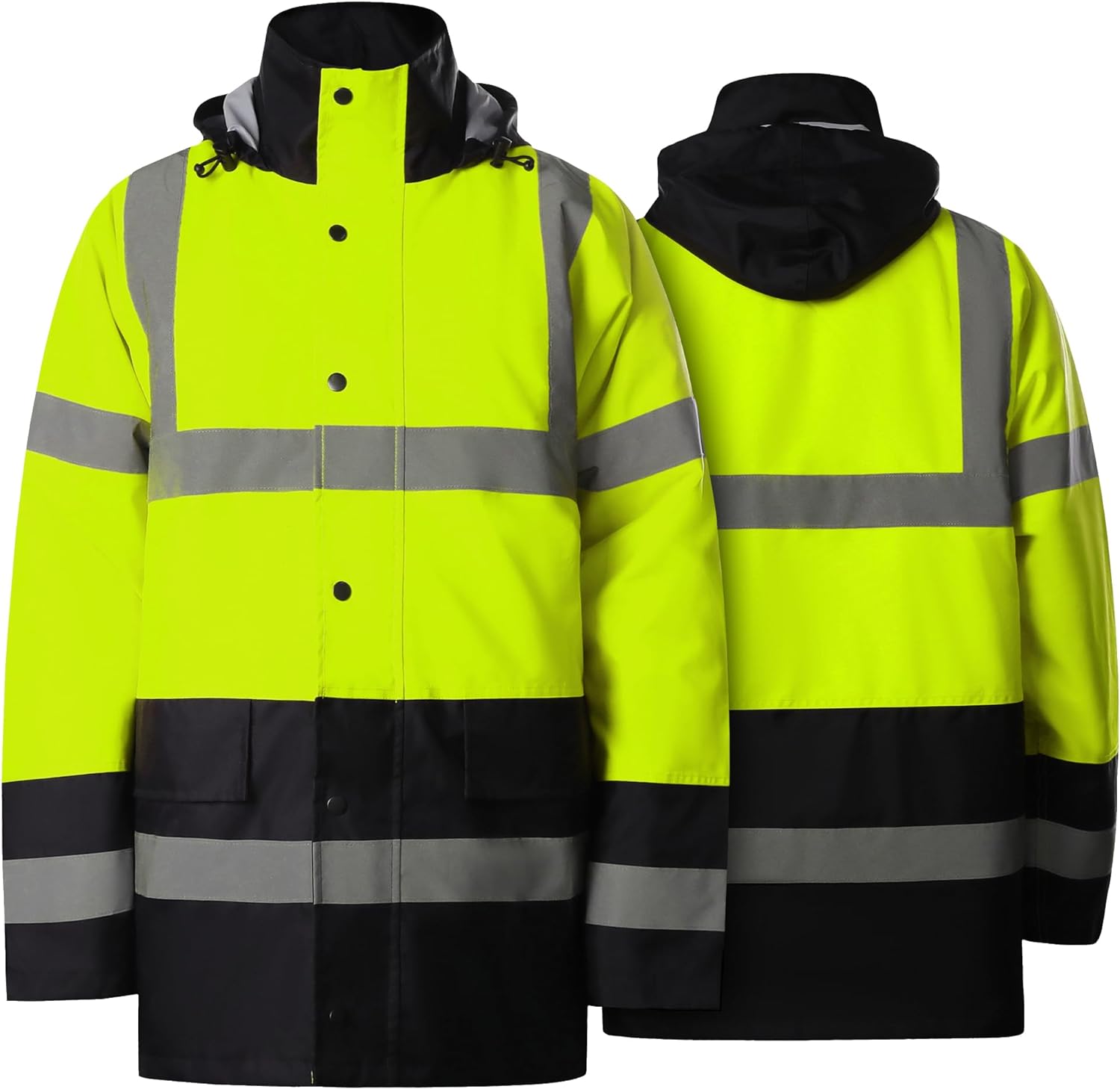 SHORFUNE Hi Vis Safety Reflective Jacket for Men, Waterproof Class