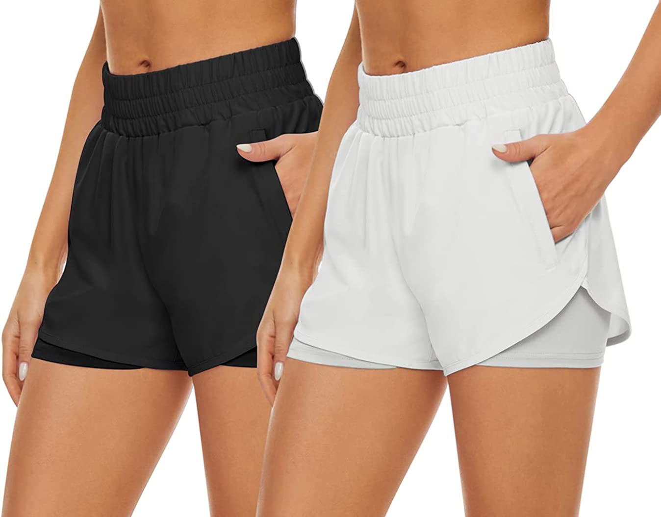 Buy HKJIEVSHOP 2 Pack Athletic Shorts for Women Quick Dry Running