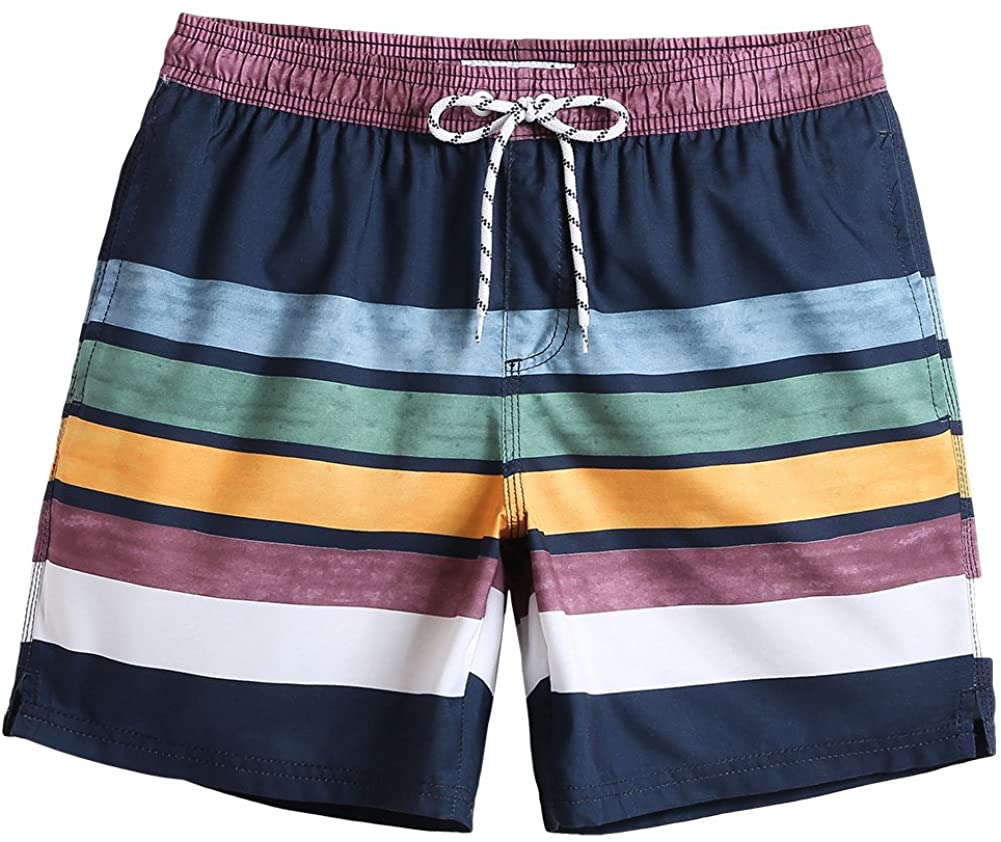 maamgic 7 Swim Shorts Mens Quick Dry Swim Trunks with Mesh Lining Teen Funny Print Swimwear Swimsuit 