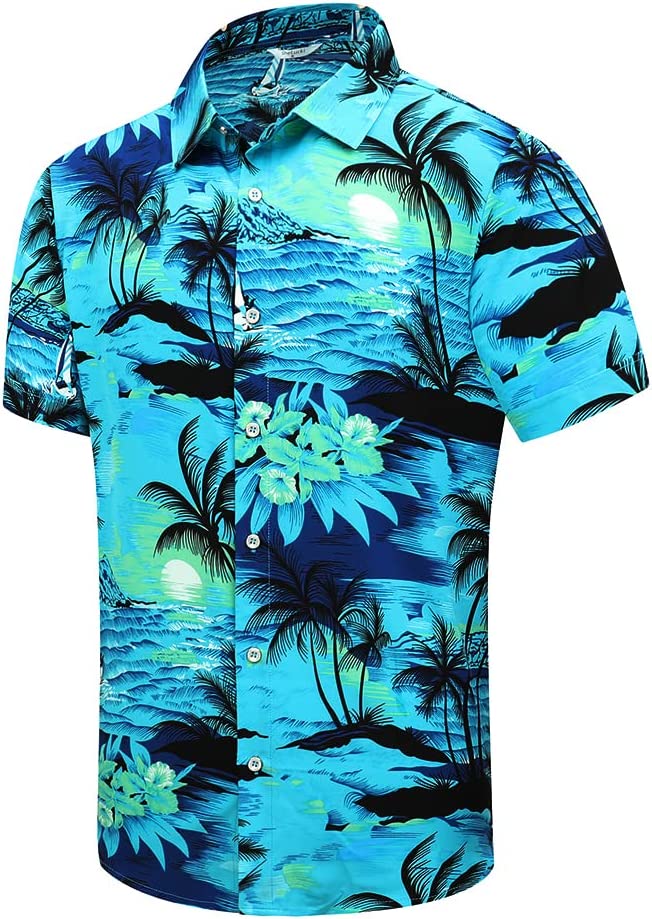 SheLucki Hawaiian Shirt for Men, Unisex Summer Beach Casual Short ...