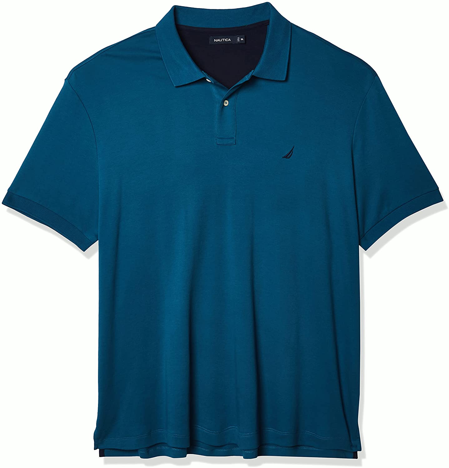 NAUTICA Mens Slim Polo Shirt Large Navy Blue Geometric Cotton, Vintage &  Second-Hand Clothing Online