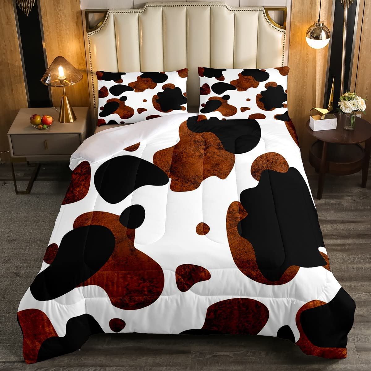 Cow Skin Print Bedding Set Photo of Cowhide Pattern Comforter