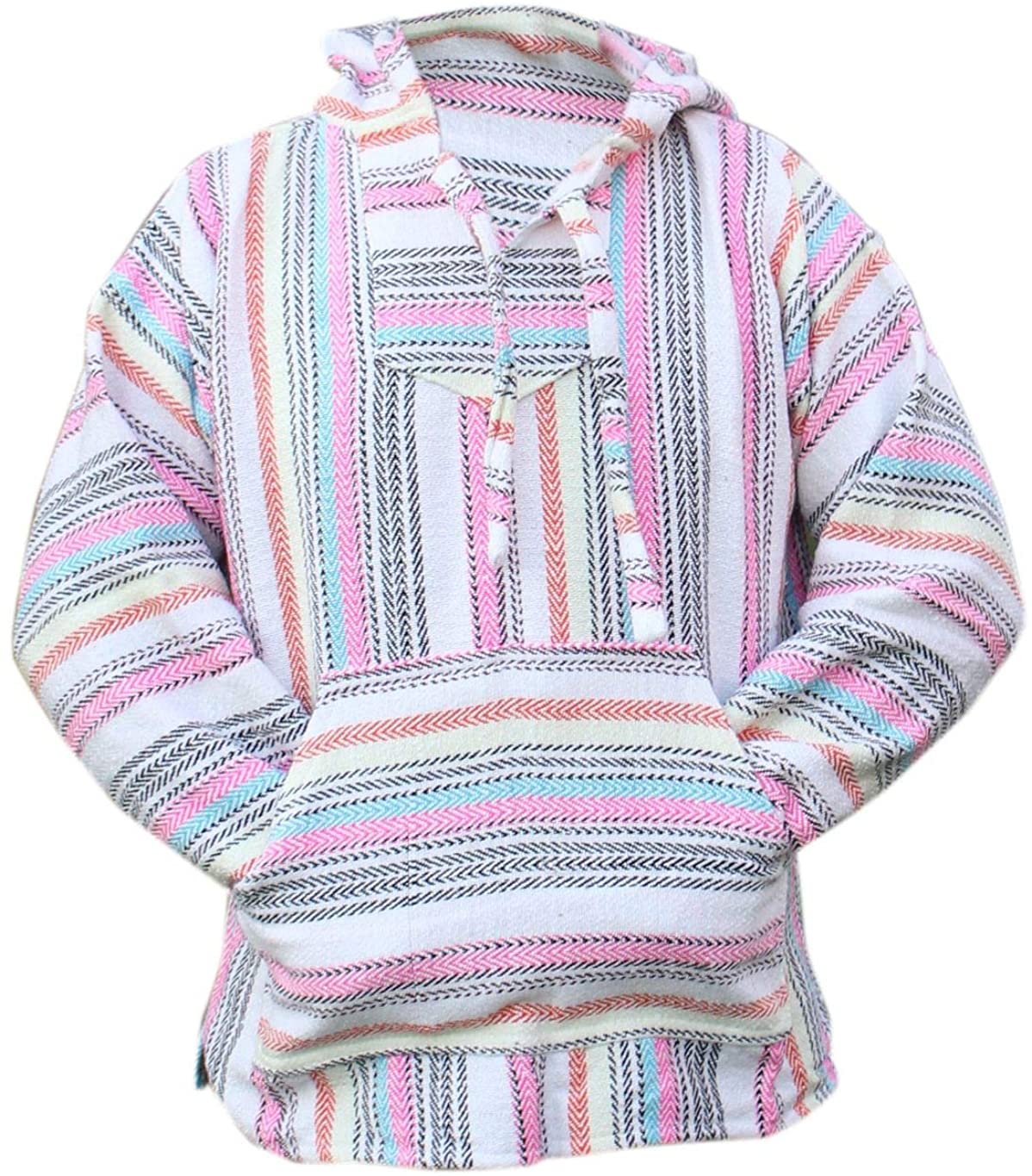 Del Mex Mexican Baja Hoodie Sweatshirt Pullover Jerga Surf Poncho