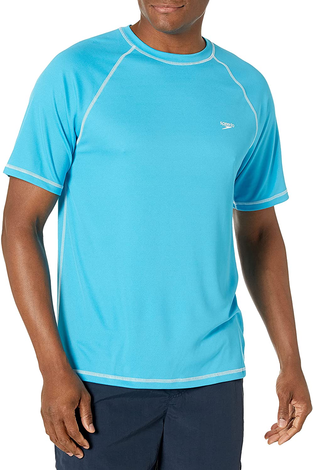 Speedo Men's UV Swim Shirt Short Sleeve Loose Fit Easy Tee