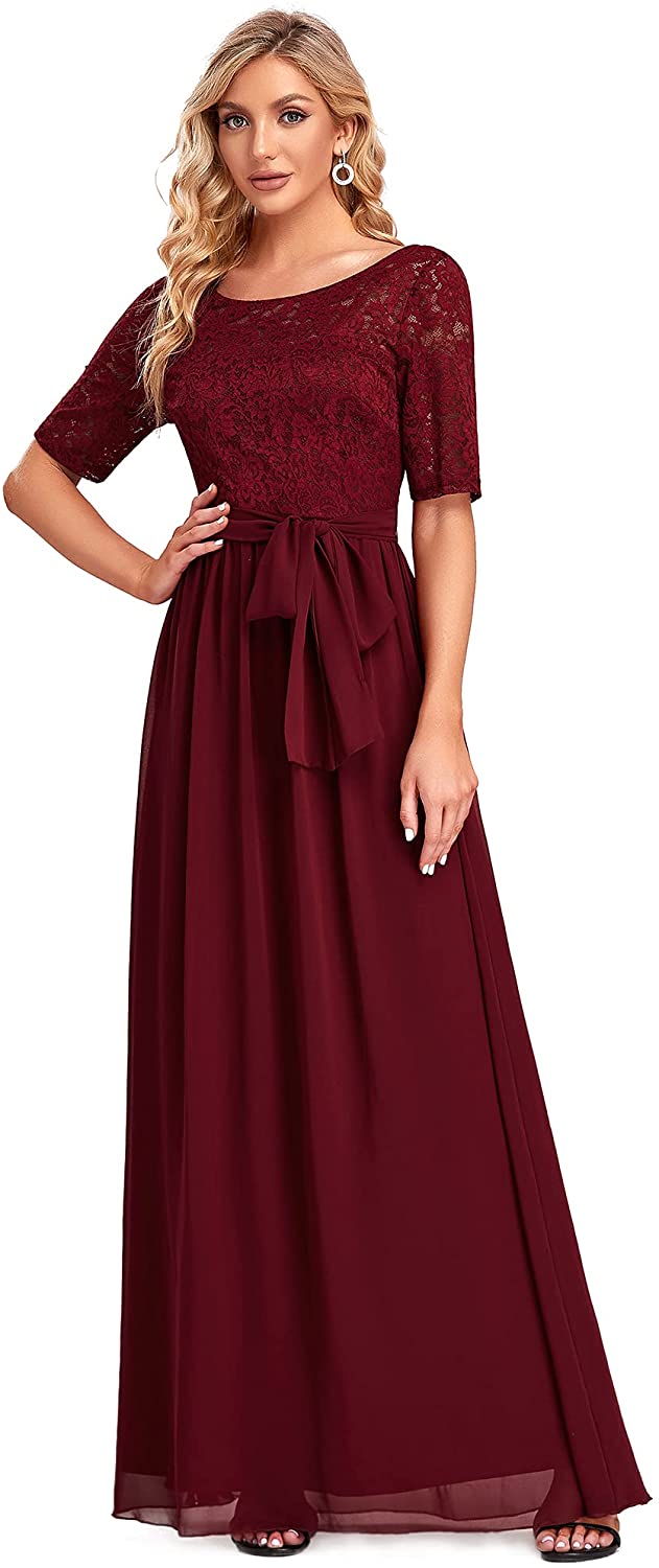 Ever-Pretty Lace Cap Sleeve Long Evening Party Dresses Cocktail Bridesmaid Gowns