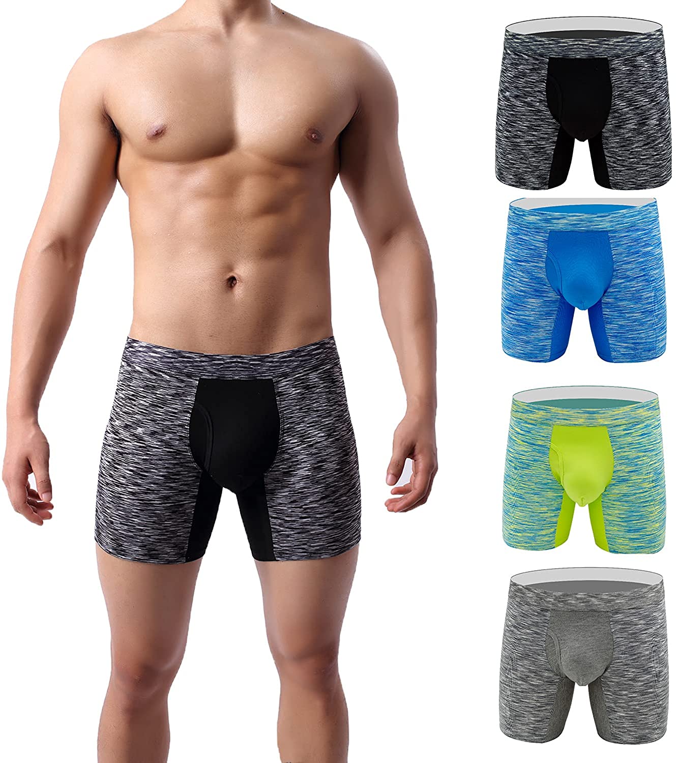 YuKaiChen Mens Trunks Underwear Bulge Enhancing Boxer Briefs Short-Leg
