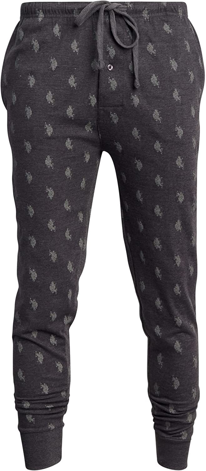 Mens’ Knit Jogger Lounge Pajama Pants with Allover Print Polo Assn U.S 