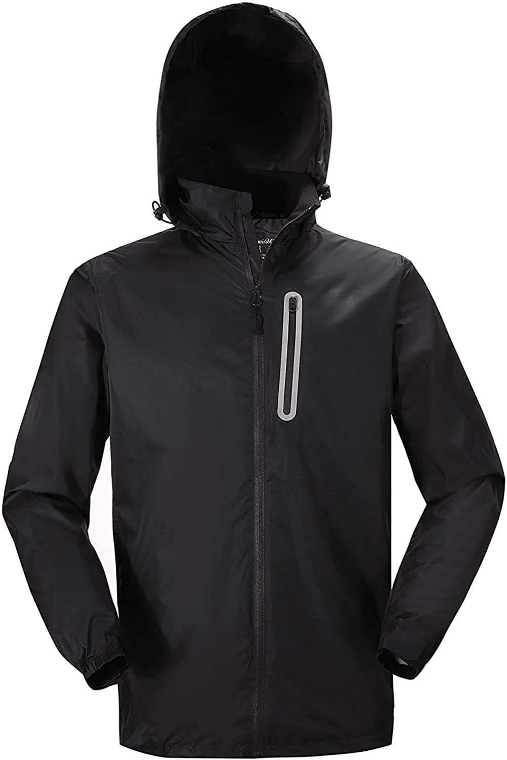 SWISSWELL Waterproof Windbreaker Rain Jacket Mens Lightweight Hooded Raincoat