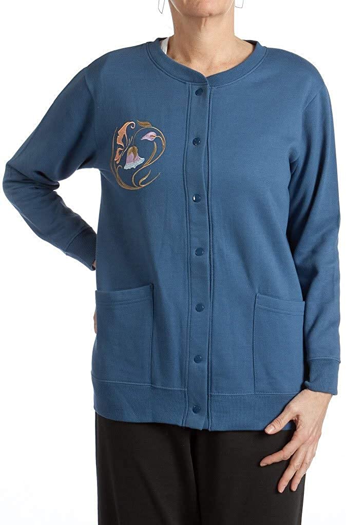 Pembrook Womens Fleece Cardigan Jacket with Embroidery | eBay
