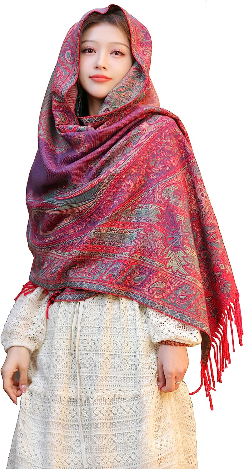 iCuviy Large Pashmina Shawls & Wraps for Women Extra Soft Cashmere