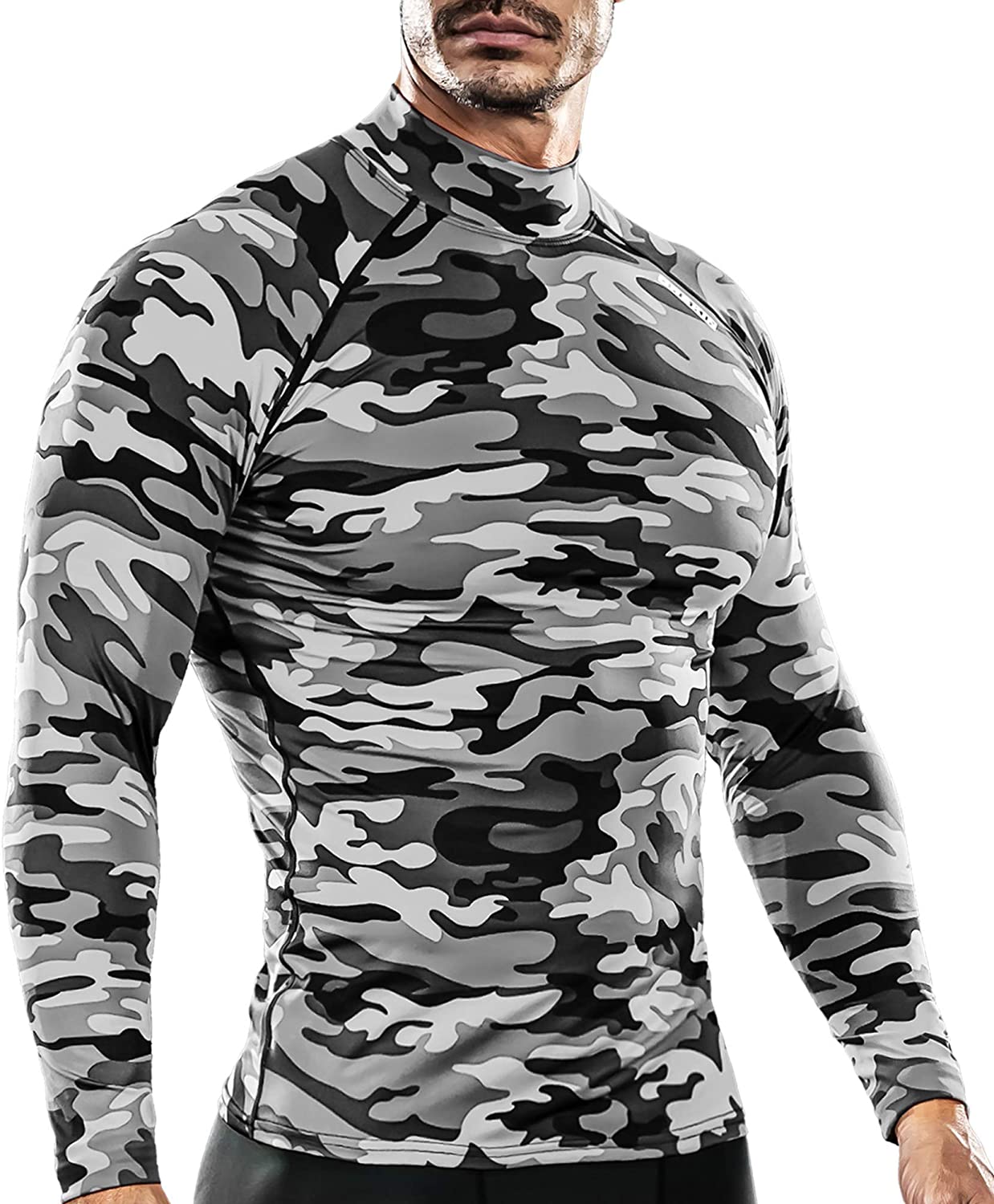DRSKIN Men's Long Sleeve Compression Shirts Top Sports Workout Running Athletic