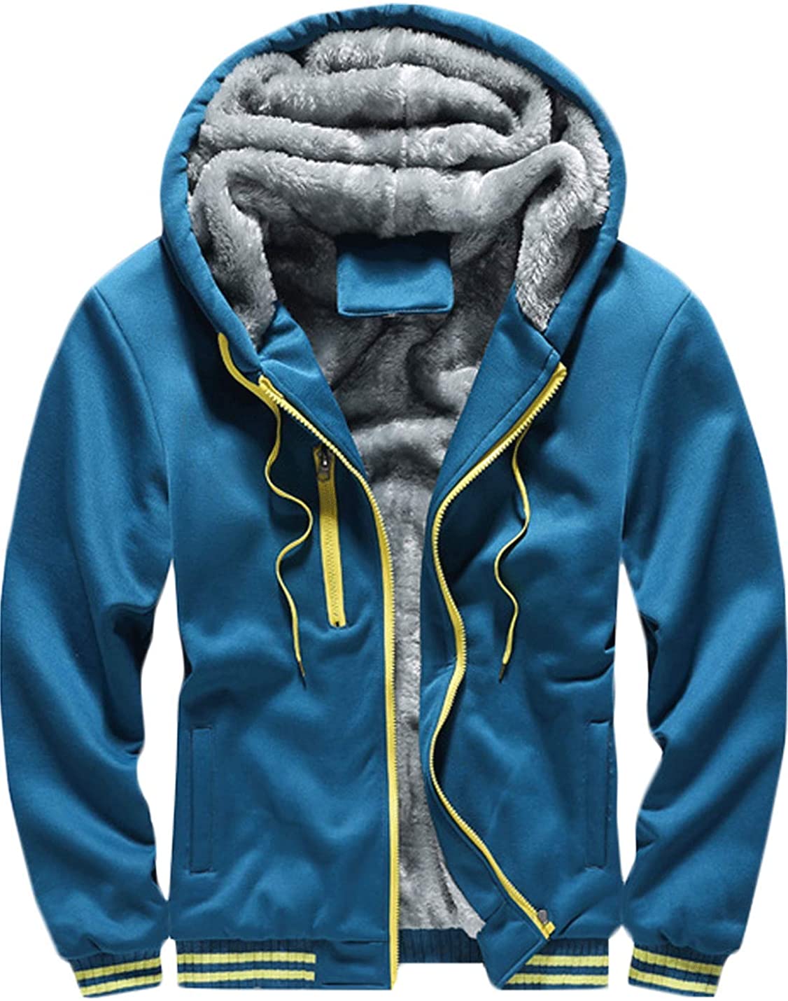 Bankeng Men's Winter Fleece Sherpa Lined Zipper Hoodie Sweatshirt Jacket 
