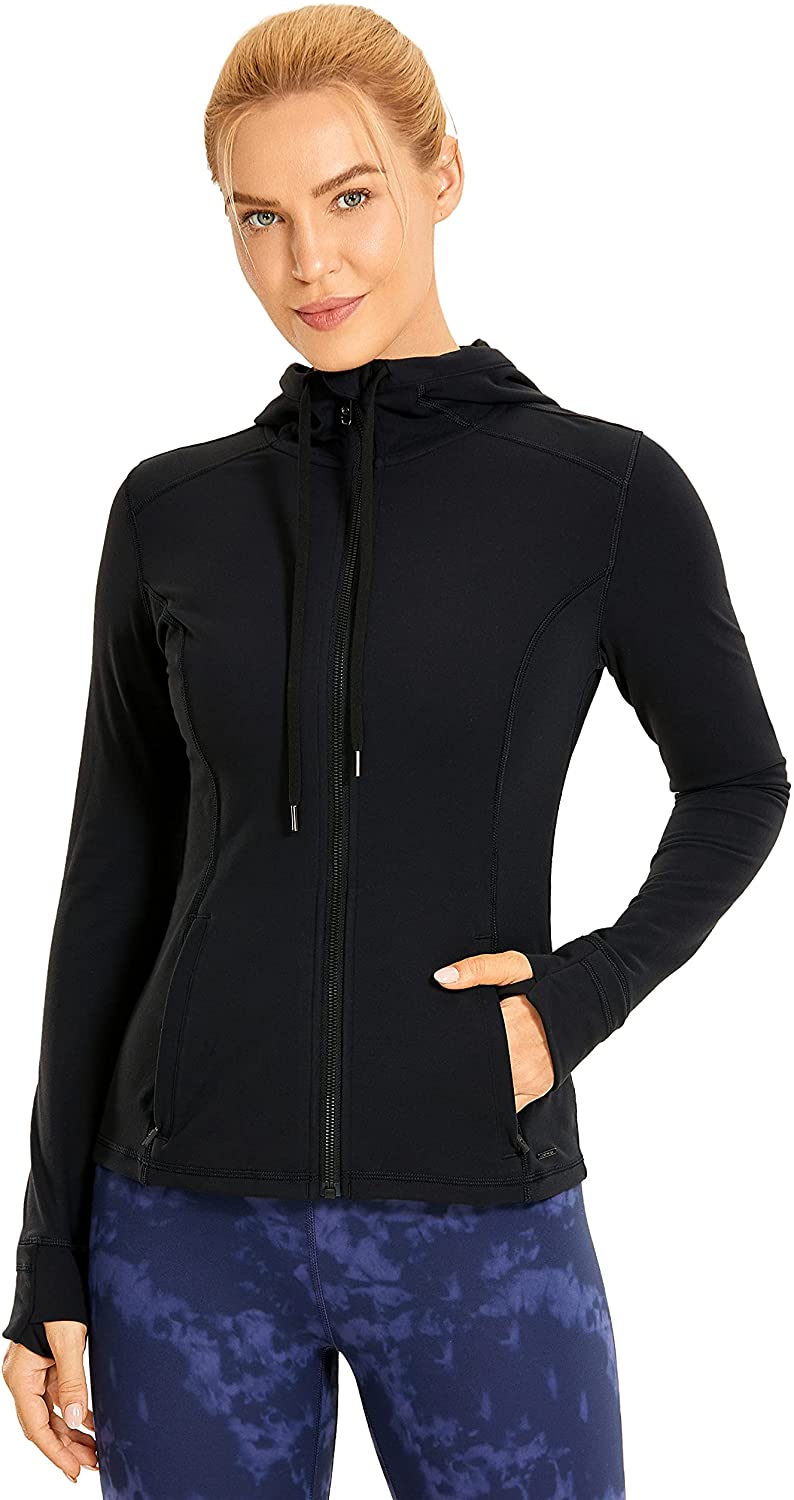 thumbnail 6  - CRZ YOGA Women&#039;s Brushed Full Zip Hoodie Jacket Sportswear Hooded Workout Track 