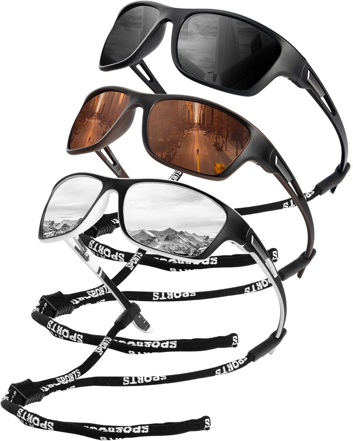 KALIYADI Polarized Sunglasses for Men, Sports Sun Glasses for Driving  Cycling Fi