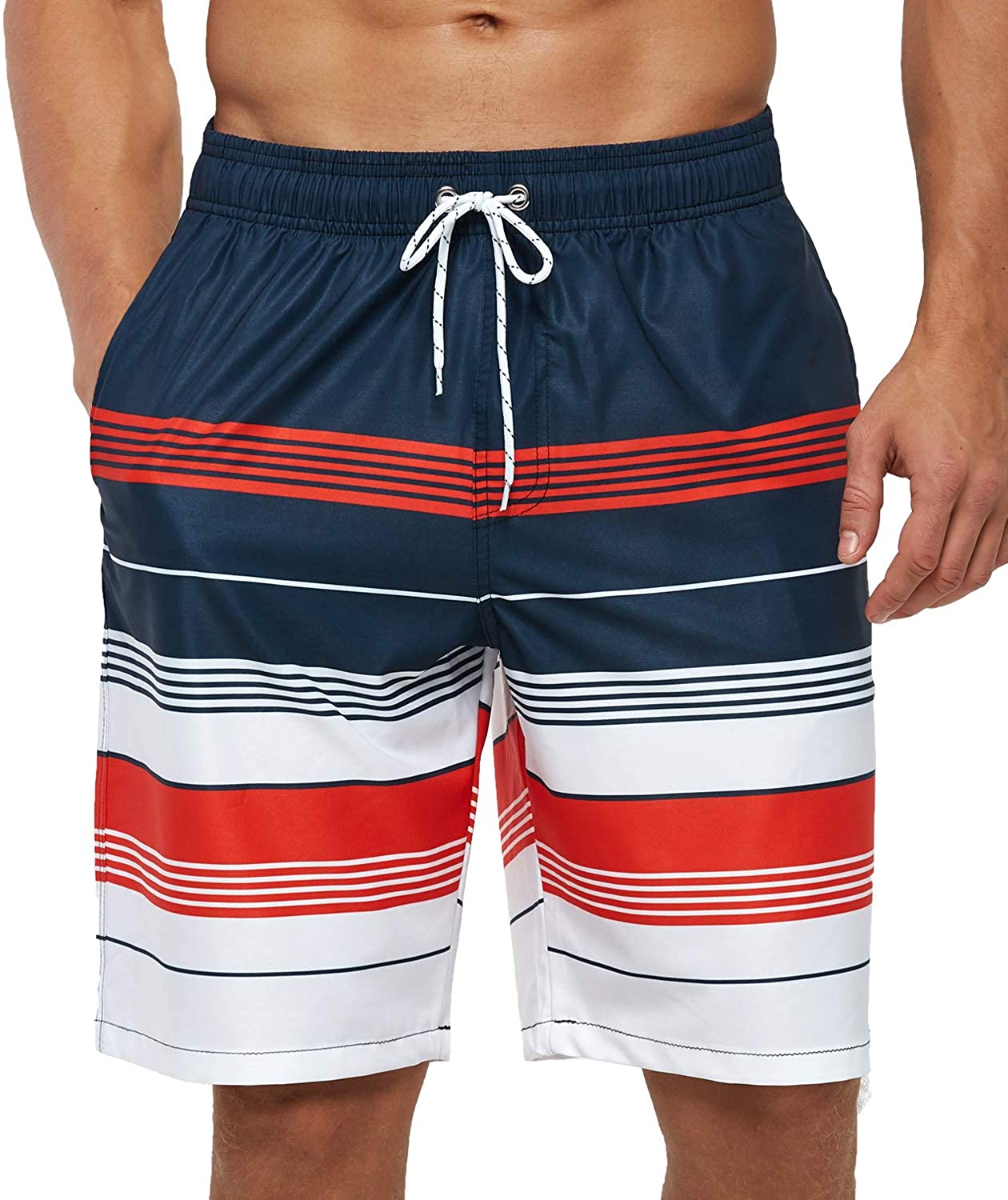 Swim Trunks Men Shorts,Quick Dry Beach Casual Athletic Short,Grey Flower  Floral,Men Shorts with Mesh Lining