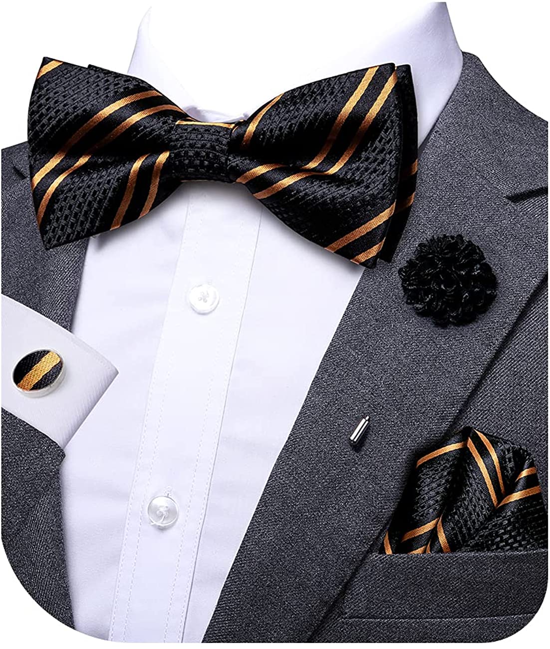 Men Accessories Dubulle Bow Ties for Men with Pocket Square Cufflinks ...