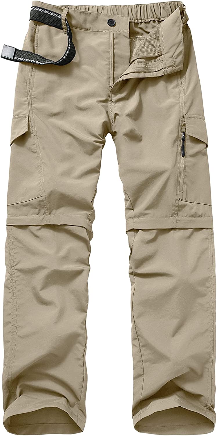 Mens Hiking Pants Quick Dry Lightweight Fishing Pants Convertible Zip Off  Cargo