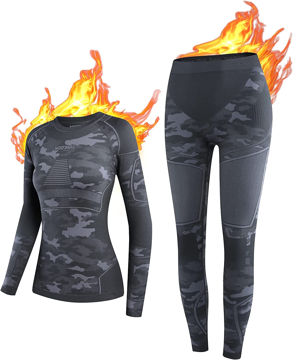 NOOYME Thermal Underwear for Women Long Johns for Women, Base Layer Women  Black-blue at  Women's Clothing store