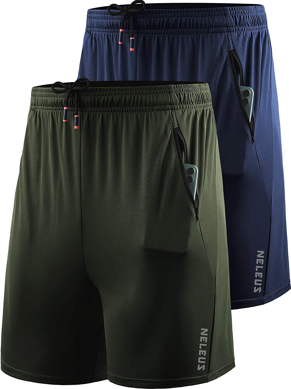 Neleus Men's 7 inch Running Shorts Lightweight Workout Shorts with Pockets 