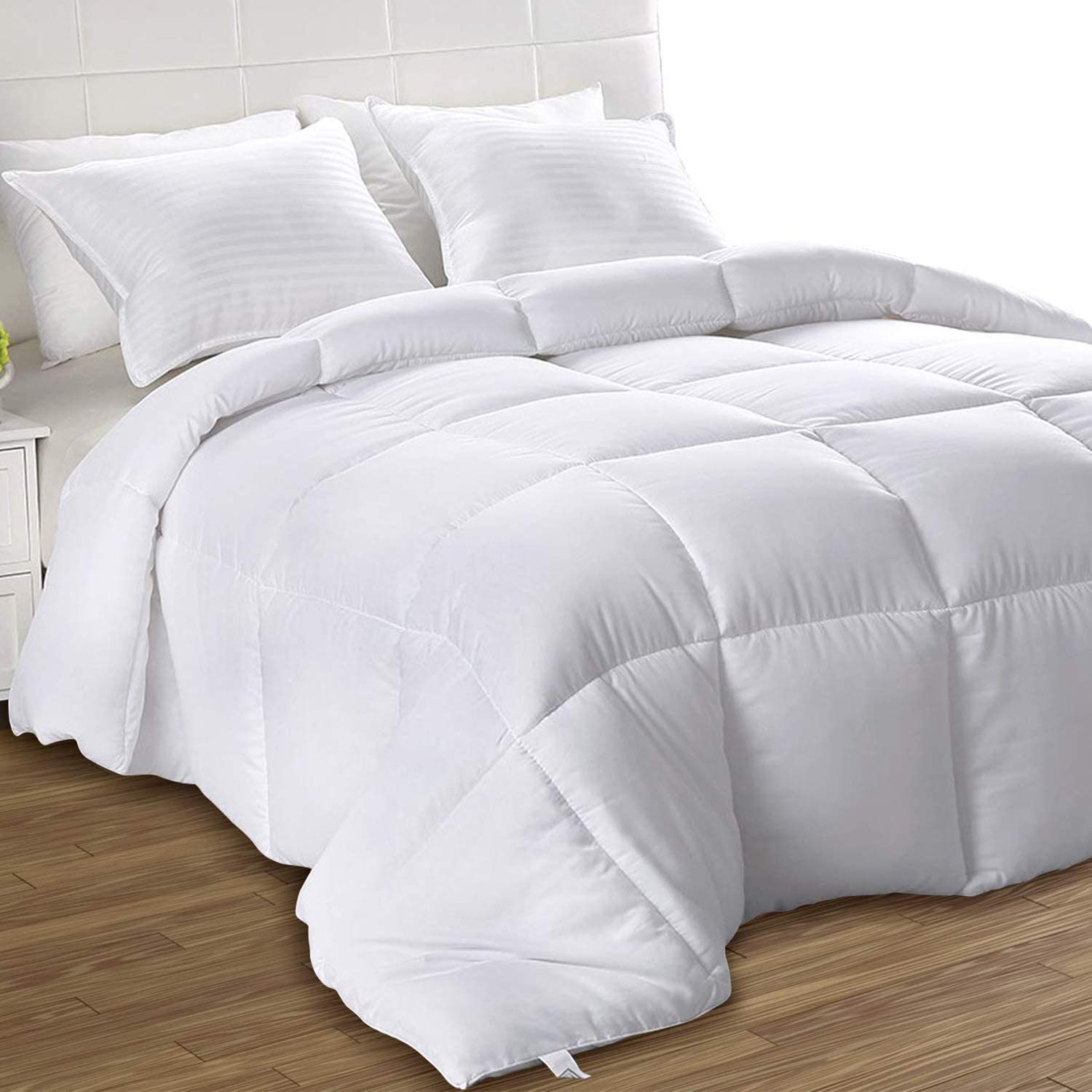 Utopia Bedding Down Alternative Comforter (Twin, White) - All Season  Comforter - Plush Siliconized Fiberfill Duvet Insert - Box Stitched