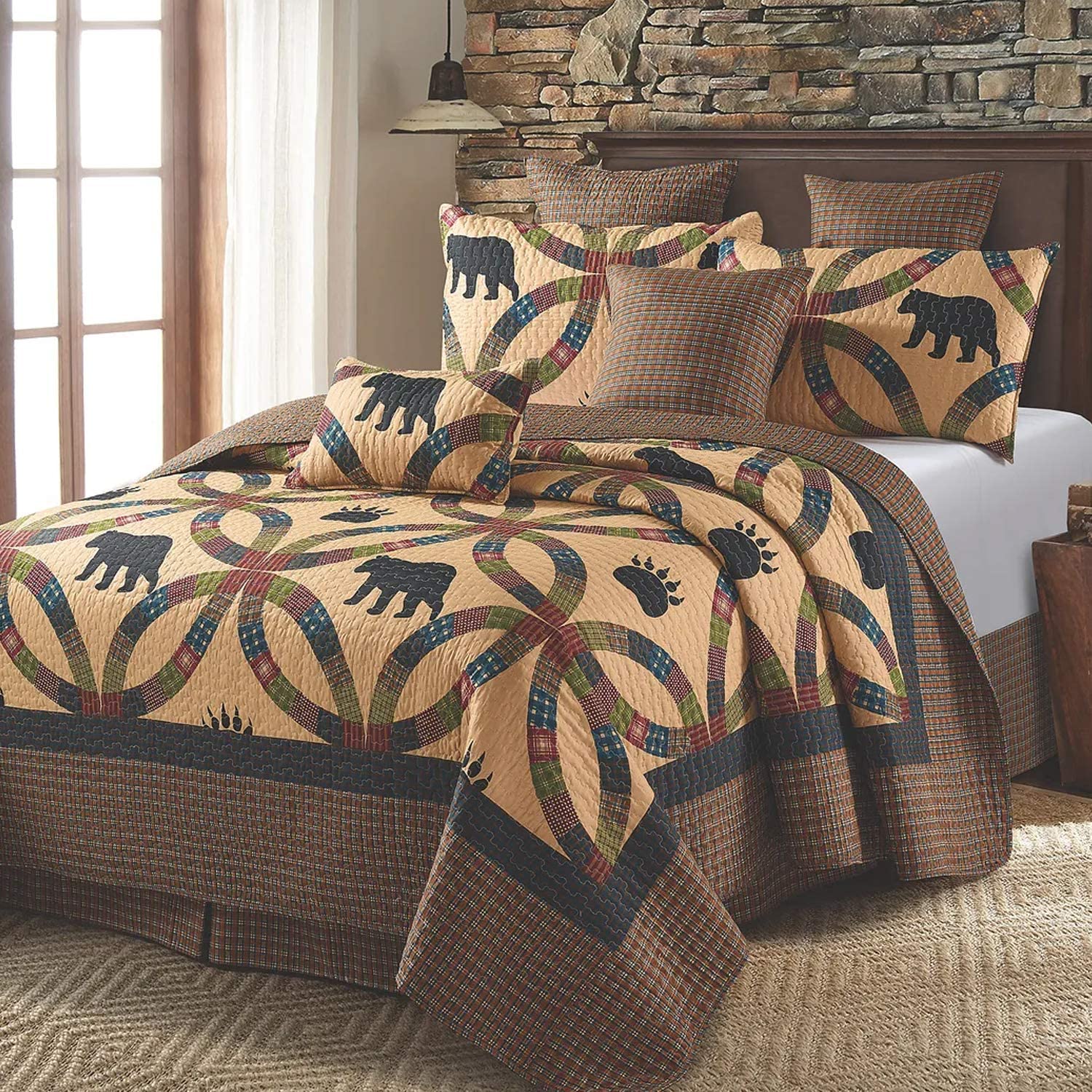 Details about   Virah Bella Collection Phyllis Dobbs Lake Living Polyester King Printed Quilt Be