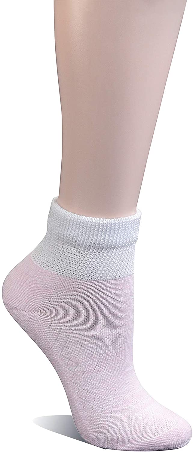 Yomandamor 5 Pairs Womens Cotton Ankle Breathable Mesh Diabetic Socks With Seam Ebay