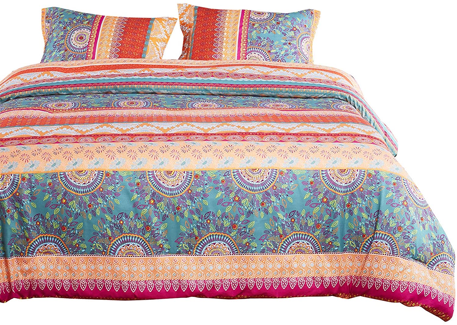 Multicolour Single duvet cover and pillow case Ex Narrowboat Hire