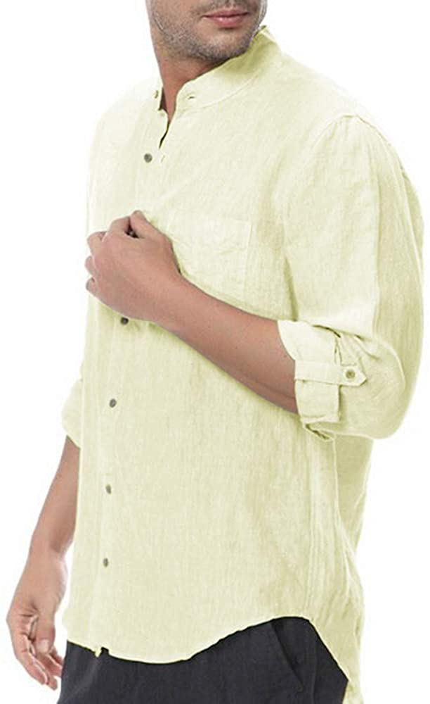 mens linen button down shirts