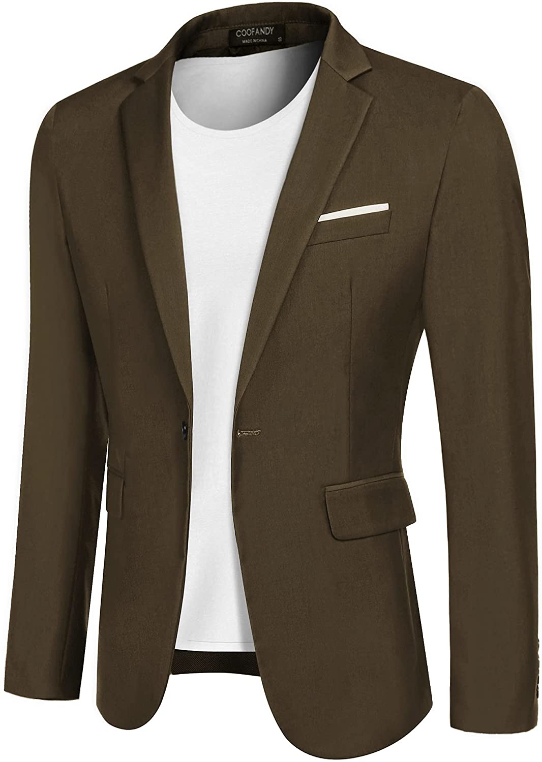 Men's Blazer One Button Slim Fit Lightweight Casual Sports Coat