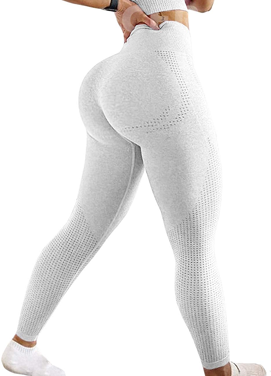 CFR Women's Workout Shorts Seamless Scrunch Butt Lifting Squat Proof Sport  Yoga Hot Pants A-Ruched Booty Black,M