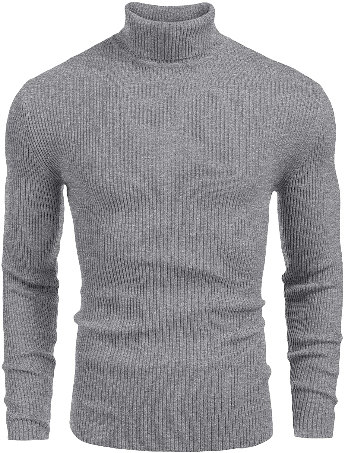 COOFANDY Mens Ribbed Slim Fit Knitted Pullover Turtleneck Sweater Black at   Men's Clothing store